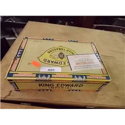 VINTAGE TOBACCO BOX WITH ASSORTED BUG COLLECTION