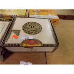 VINTAGE TOBACCO BOX WITH ASSORTED BUG COLLECTION