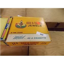 VINTAGE TOBACCO BOX WITH ASSORTED BUG COLLECTION
