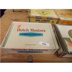 VINTAGE TOBACCO BOX WITH ASSORTED BUG COLLECTION