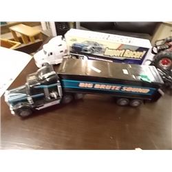 TRACTOR TRAILER TRUCKS - SCALE MODEL - BLACK SEMI & TRAILER