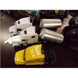 TRACTOR TRAILER TRUCKS - SCALE MODEL - 2 WITH TRAILERS  - 1 NO TRAILER = 3 TTL