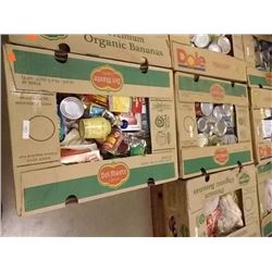 BANANA BOX OF ASSORTED FOODS