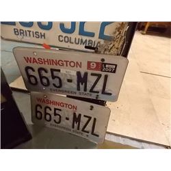 LICENSE PLATES - WASHINGTON