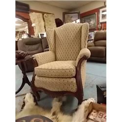 VICTORIAN ERA FRENCH PARLOR CHAIR - CIRCA 1890 WITH QUEEN ANNE LEGS