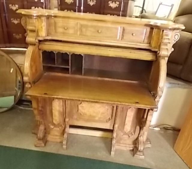 Very Unique Piece Walnut Cylinder Pump Organ