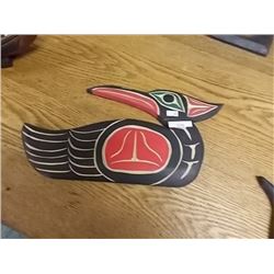 FIRST NATIONS PLAQUE - LOON - SIGNED LAURENCE ANDREWS  - as-is