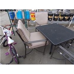 PATIO CHAIR - METAL WITH CUSION - 4 TTL - ALL ONE MONEY