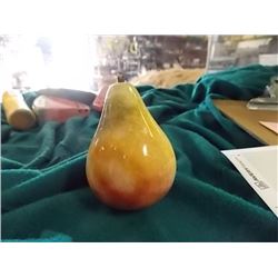 ALABASTER STONE FRUIT - PEAR - WOOD STEM