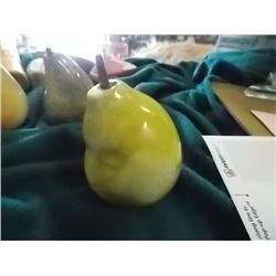 ALABASTER STONE FRUIT - PEAR - WOOD STEM