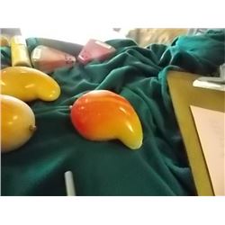 ALABASTER STONE FRUIT - MANGO - WOOD STEM
