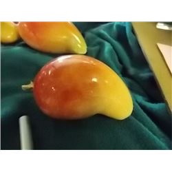 ALABASTER STONE FRUIT - MANGO - WOOD STEM