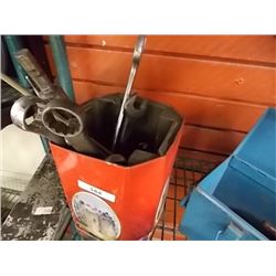 RED TIN OF WRENCHES & BITS