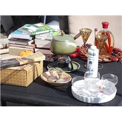 RETRO FONDUE KIT - INCLUDES FUEL, PLATES, FORKS AND COOKER AND A WHOLE BUNCH MORE