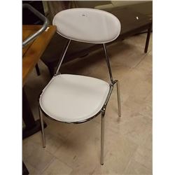 CHROME & WHITE DINING CHAIRS - 2 TTL