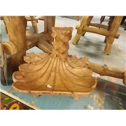 UNIQUE HAND CRAFTED TEAK WOOD  - BOWL  - 14"L X 9.5"W X 10.5"H - RETAIL ~$90