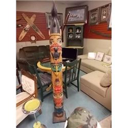 UNIQUE HAND CRAFTED FIRST NATIONS TOTEM - 8.5"L X 10"W X 74"H - RETAIL ~$899