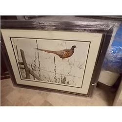 FRAMED LIMITED EDITION PRINT - SNOWFALL ON A HILLSIDE PASTURE - RICHARD CASEY - GALLERY ESTIMATE - $
