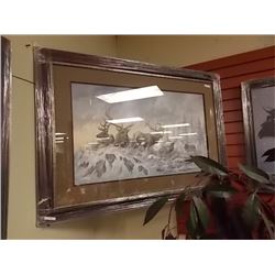 FRAMED LIMITED EDITION PRINT - SOLSTICE REDEZVOUS - ELK - LARRY FANNING - GALLERY ESTIMATE - $775