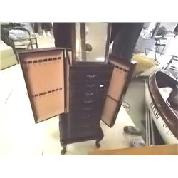 FOOR STANDING JEWELRY ARMOIRE - DRAWERS