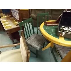 MAPLE CHAIRS - GREEN UPHOLTERED SEAT - 4 TTL