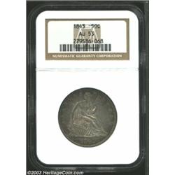 1843 50C AU53 NGC.