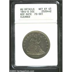 1844-O 50C Doubled Date--Cleaned--ANACS. AU Details, Net XF45.
