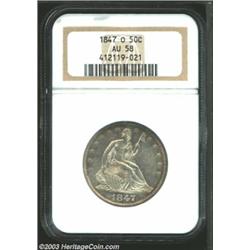 1847-O 50C AU58 NGC.