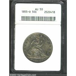 1855-O 50C Arrows AU50 ANACS.