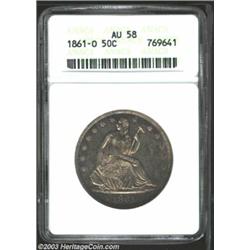1861-O 50C AU58 ANACS.