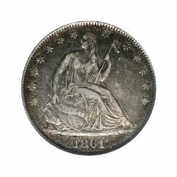 1861 50C Scott Restrike AU55 PCGS.