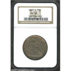 1863-S 50C MS62 NGC.