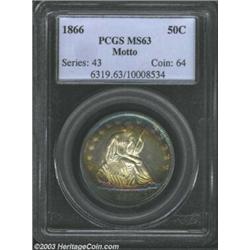 1866 50C MS63 PCGS.