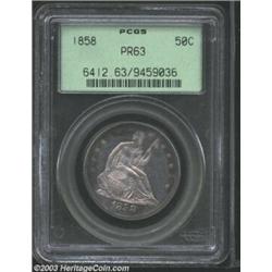 1858 50C PR63 PCGS.
