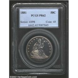 1881 50C PR62 PCGS.