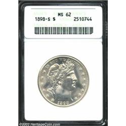 1898-S 50C MS62 ANACS. ANACS has incorrectly assigned the denomination as a Dollar.