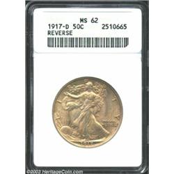 1917-D 50C Reverse MS62 ANACS.