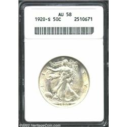 1920-S 50C AU58 ANACS.