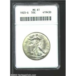 1923-S 50C MS61 PCGS.