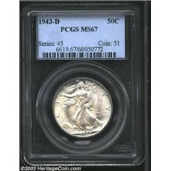 1943-D 50C MS67 PCGS.