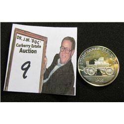 Sterling Silver Medal "1902 Studebaker Electric", Proof, 26mm; & an advertising Card "You Will Like 