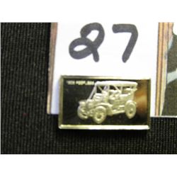 (2) Different 5" x 7" black & white photos of Antique Automobiles; & "1905 Peerless" Sterling Silver