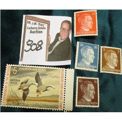 Set of (4) Different Mint Condition Adolf Hitler 3, 10, 12, & 20 Pfennig; & RW39 U.S. Department of 