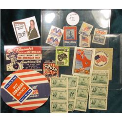 Group of Stamps: ""Keep'Em Flying!" REMEMBER Pearl Harbor"; "Every Little Bit Helps BUY CANADIAN GOO