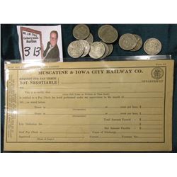 "Muscatine & Iowa City Railway Co. Request For Pay Check…" Unissued; & (12) various World War II 'St