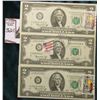 Image 1 : (3) Series 1976 $2 Federal Reserve Notes all stamped, and Cancelled with (2) Postmarked Apr 13, 1976