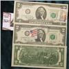 Image 2 : (3) Series 1976 $2 Federal Reserve Notes all stamped, and Cancelled with (2) Postmarked Apr 13, 1976
