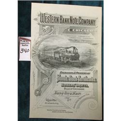 Early Vignette Advertising sheet "Western Bank Note Company Chicago Incorporated 1864…Engravers & Pr