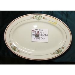 "Hotel Fort Des Moines" China Serving Platter. "Skenango China/New Castle, Pa./Made For/Albert Pick 