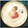 Image 1 : "D.B. McMord Pottery Co., East Liverpool, Ohio" Gold-rimmed China Plate with picture of Mother and B